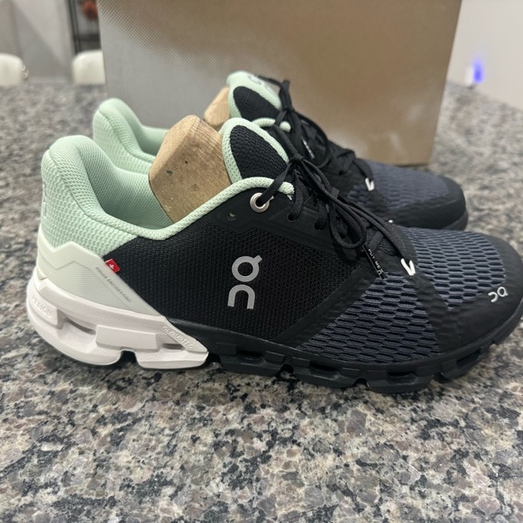 On Running Black and Mint Sneakers - Picture 5 of 9